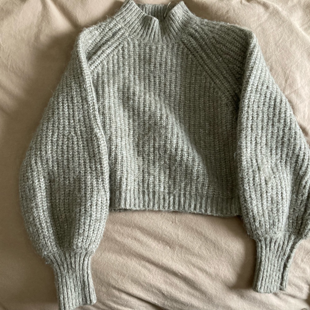 Zara Crop Pullover Turtleneck Sweater